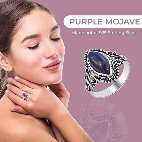 Bali Legacy Mojave Purple Turquoise Ring in Sterling Silver Size 7. - Picture 5 of 6